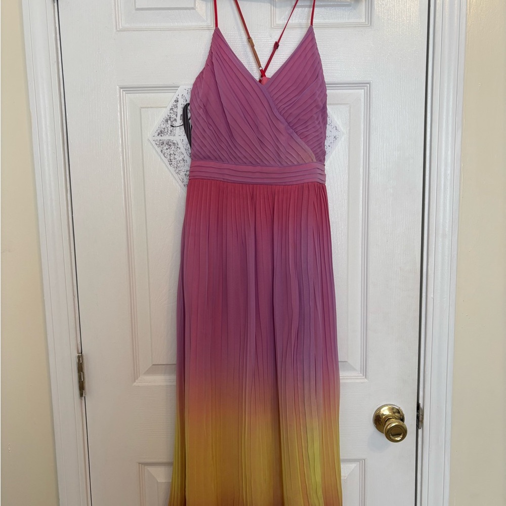 Pink and Yellow Ombre Maxi Dress- LEITH